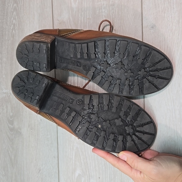 Pikolinos Women Le Mans calfskin Leather stack Heels Boots shoes sz 37/6.5-7 - Picture 11 of 15